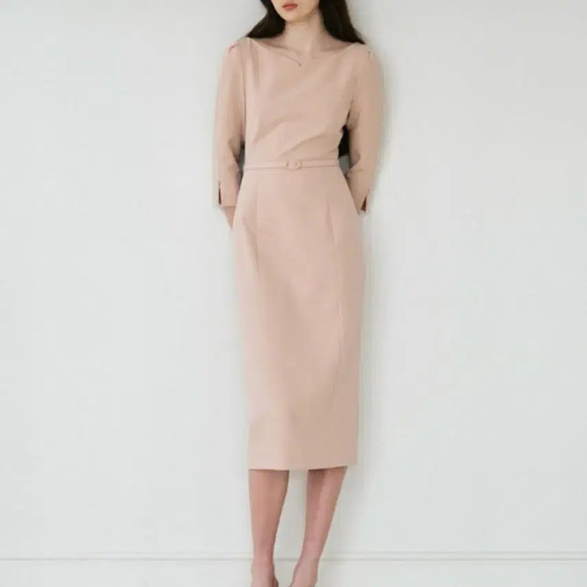 [BUNJANG] Grace U Carys H-Line One-Piece Dress (Pink, Small) / 그레이스유 Carys H-Line One-piece 신상