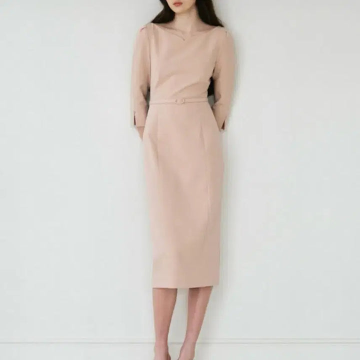 [BUNJANG] Grace U Carys H-Line One-Piece Dress (Pink, Small) / 그레이스유 Carys H-Line One-piece 신상