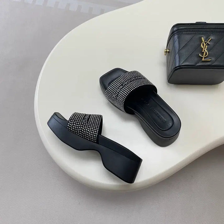 [BUNJANG] Alexander Wang Crystal Platform Slides / 알렉산더 왕 크리스탈 두꺼운 밑창 슬리퍼