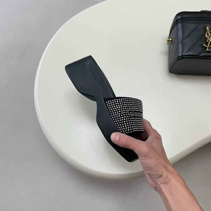 [BUNJANG] Alexander Wang Crystal Platform Slides / 알렉산더 왕 크리스탈 두꺼운 밑창 슬리퍼