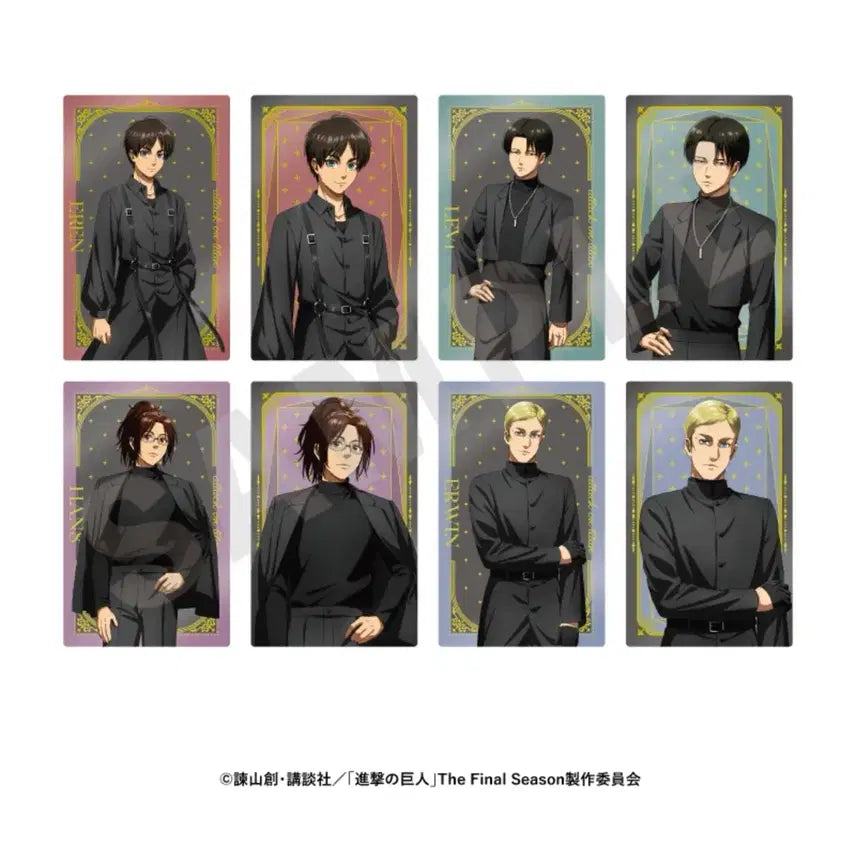 [BUNJANG] Attack on Titan Black Coordi Series Trading Cards Full Set / 전종 풀세트 진격의 거인 블랙 코디 시리즈 트레이딩 반짝이 카드 진격거