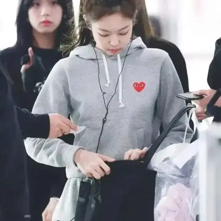 [BUNJANG] Comme des Garçons Unisex Hooded Sweatshirt / 꼼데가르송 후드티[그레이/블랙] 남여공용