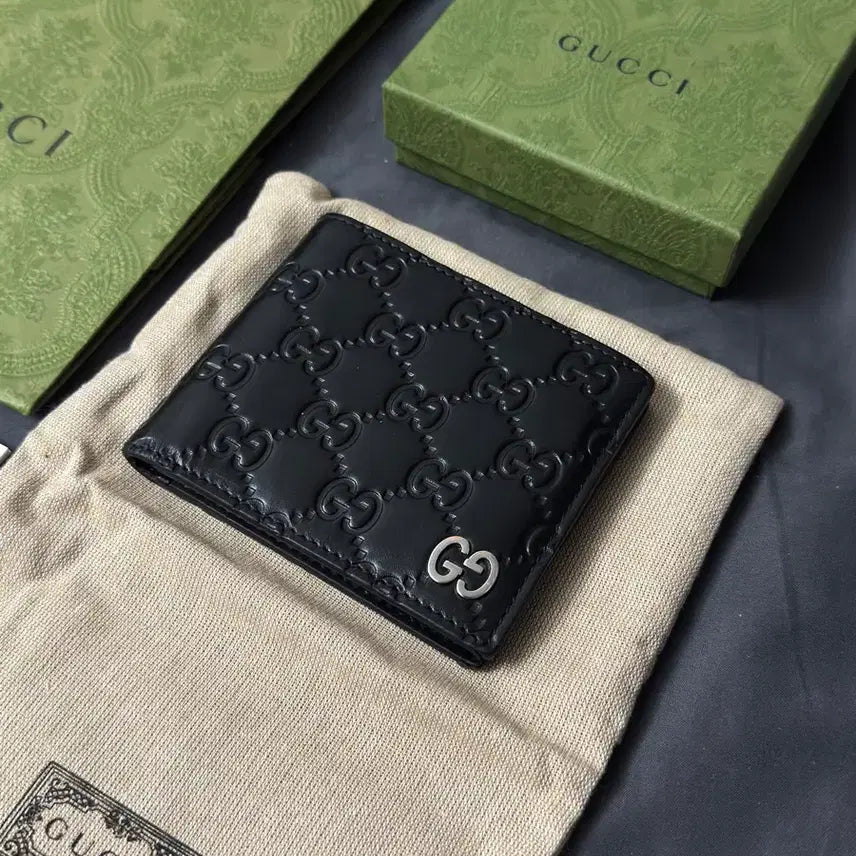 [BUNJANG] Gucci GG Signature Bifold Wallet / [정품]무료 당일발송 풀구성 구찌 GG 시그니처 반지갑