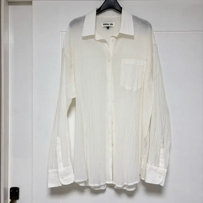 [BUNJANG] General Idea Summer Wrinkle Sheer Shirt Ivory / 제너럴아이디어 썸머 링클 시어 셔츠 아이보리