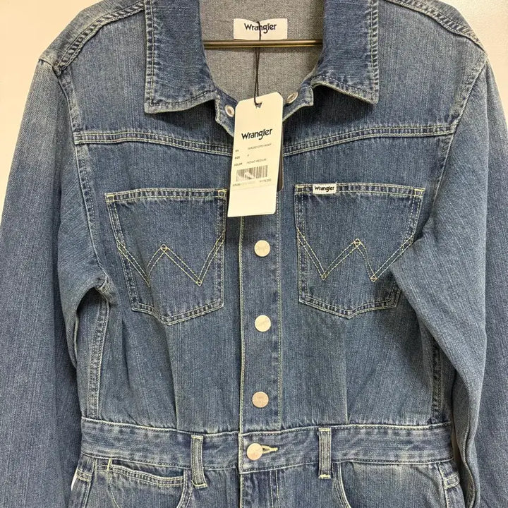 [BUNJANG] Wrangler Long Denim Overalls Dress / 랭글러(Wrangler) 카라 롱 데님 오버롤원피스free