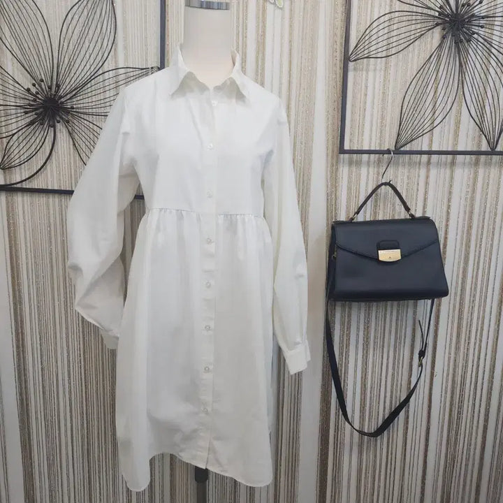 [BUNJANG] White Lovely Shirt Long Dress / 화이트 러브리 셔츠 롱 원피스