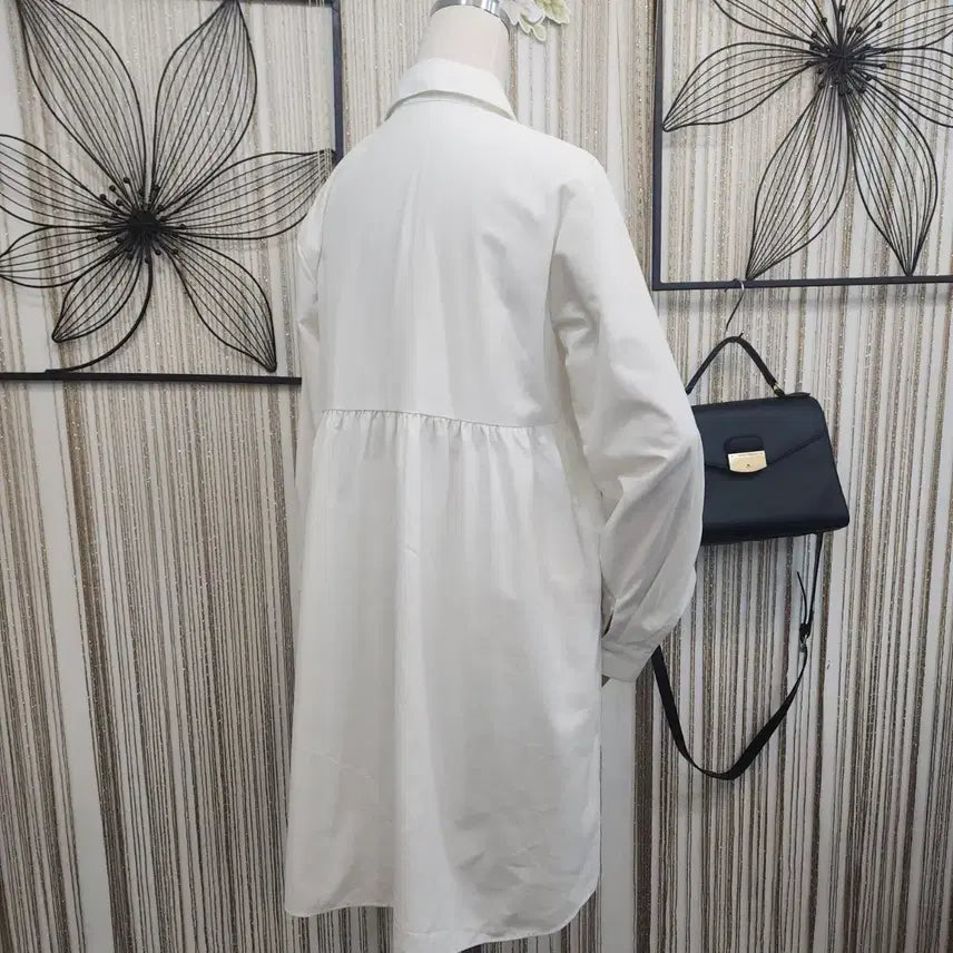 [BUNJANG] White Lovely Shirt Long Dress / 화이트 러브리 셔츠 롱 원피스