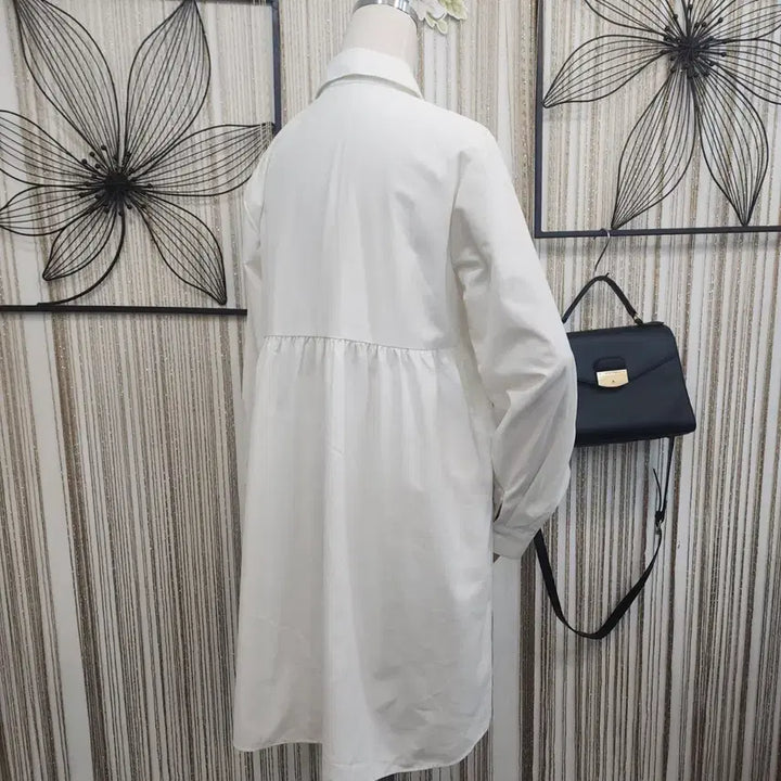 [BUNJANG] White Lovely Shirt Long Dress / 화이트 러브리 셔츠 롱 원피스