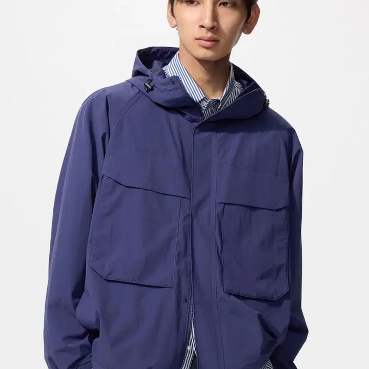 [BUNJANG] Uniqlo Windblock Pika XL Navy Hoodie / [XL] 유니클로 윈드블럭피카