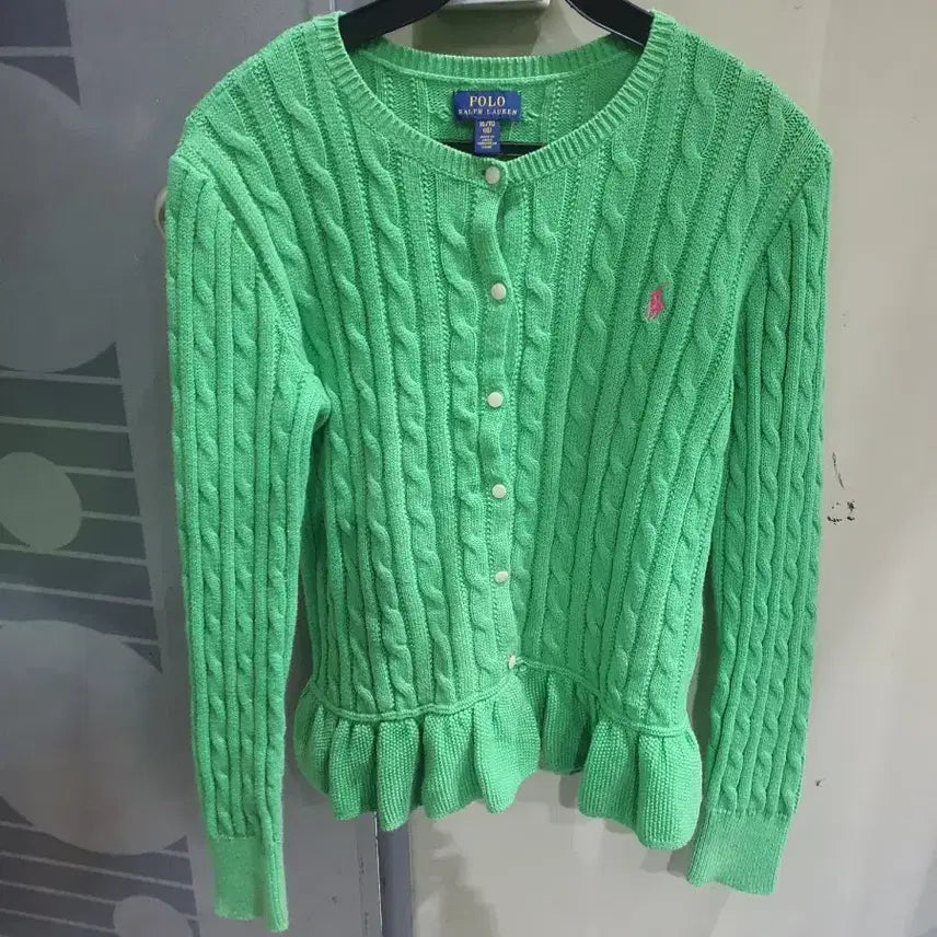 [BUNJANG] Polo Ralph Lauren Cable Knit Cardigan Green / 폴로 랄프로렌 케이블 니트 가디건 그린  16