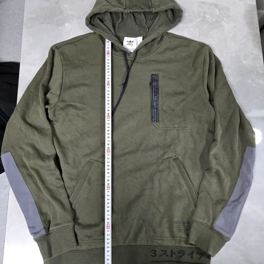 [BUNJANG] Adidas 3-Stripes Hoodie Khaki / 아디다스 3선 후드티 카키