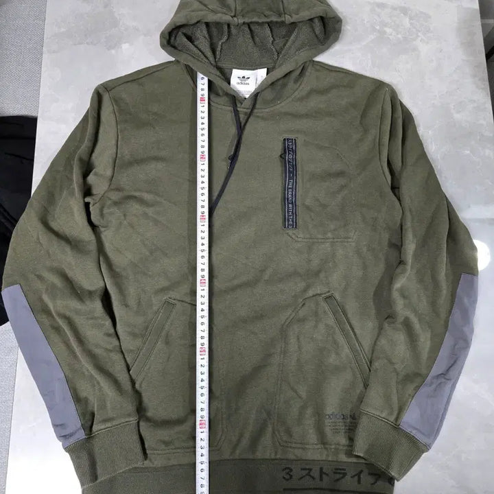 [BUNJANG] Adidas 3-Stripes Hoodie Khaki / 아디다스 3선 후드티 카키