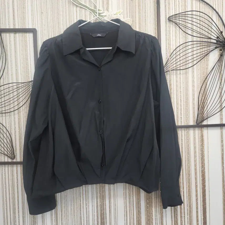 [BUNJANG] Leroma Black Shirring Shirt Blouse / 레로마 블랙 셔링 셔츠 블라우스