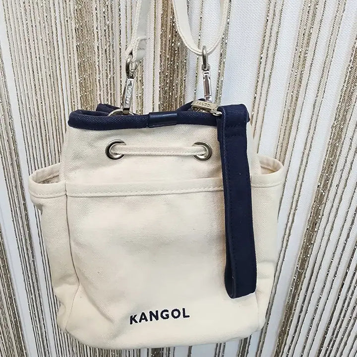 [BUNJANG] Kangol Canvas Bucket Bag Ivory Tote Bag / 캉골 캔버스 버킷백 아이보리 토트백