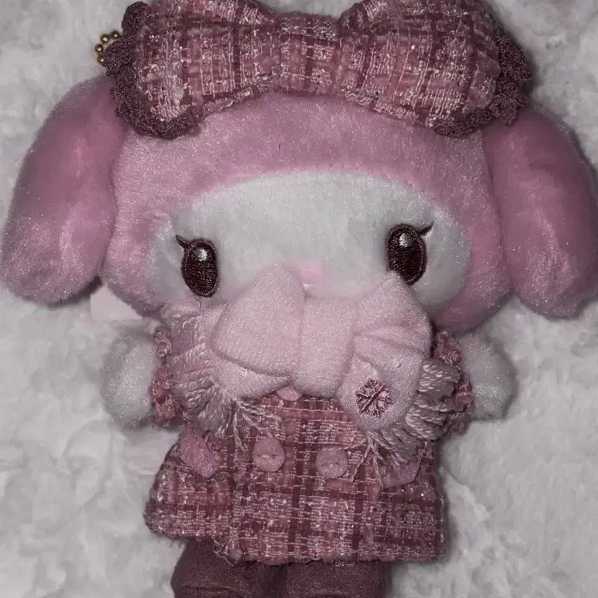 [BUNJANG] Sanrio My Melody Tweed Mascot Charm / 산리오 겨울 멋쟁이 트위드 마이멜로디 마스코트