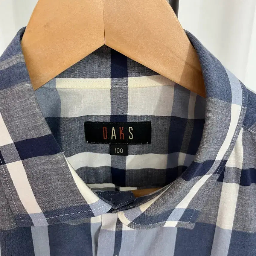 [BUNJANG] Daks Signature Check Short-Sleeve Shirt 100 / 닥스 시그니처 체크 반팔 셔츠 100