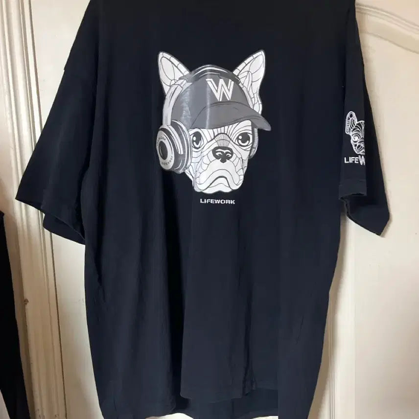 [SOLD OUT] 라이프워크 강아지 반팔 티셔츠 블랙