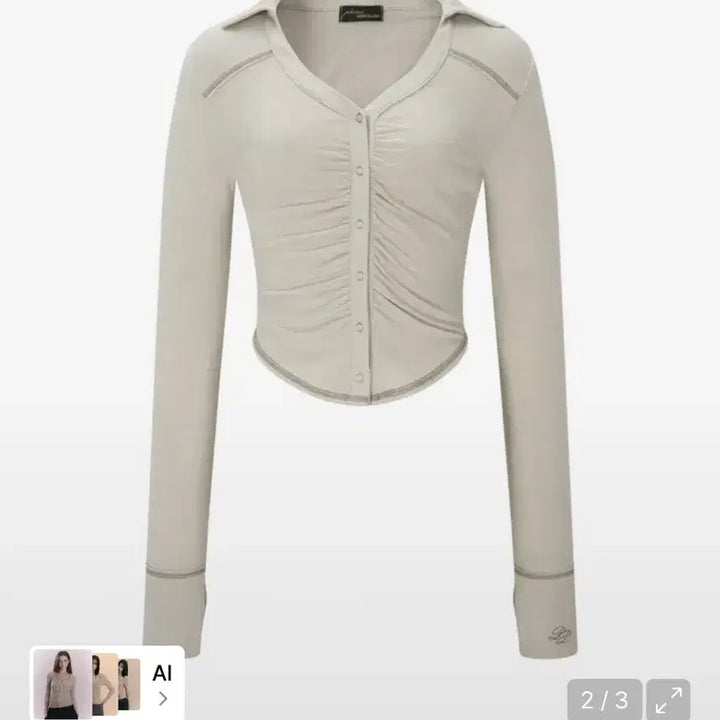 [BUNJANG] Plano Pal Mamie Snap Button Slim Shirt (Sand) / 플노팔 Mamie Snap Button Slim Shirts (Sand)