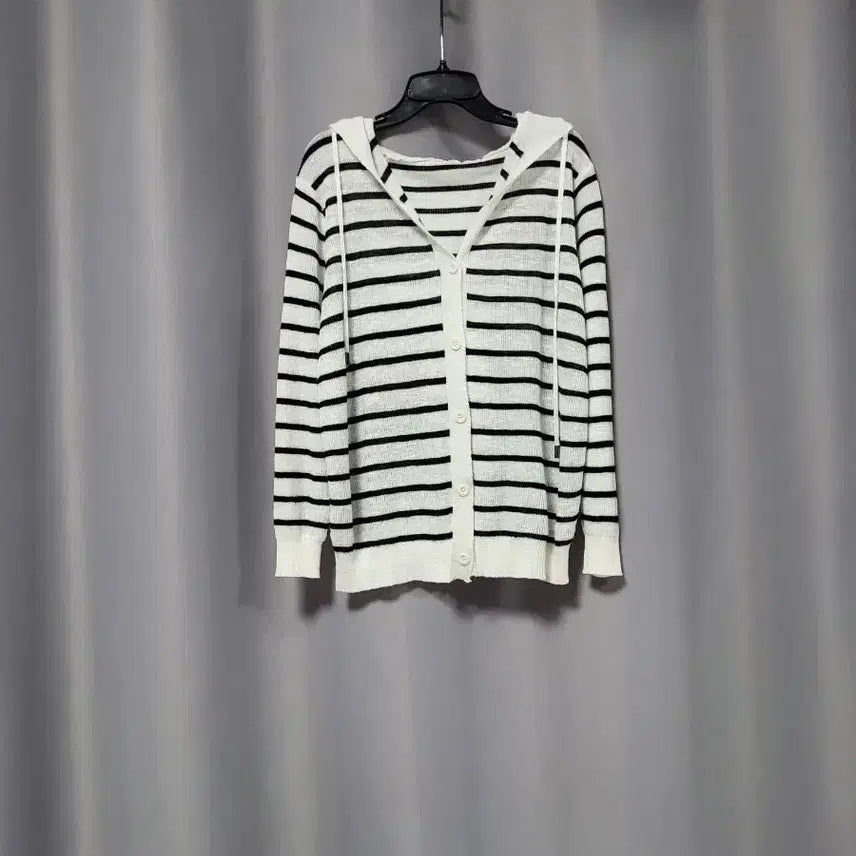 [SOLD OUT] 얇은 스트라이프 후드 가디건