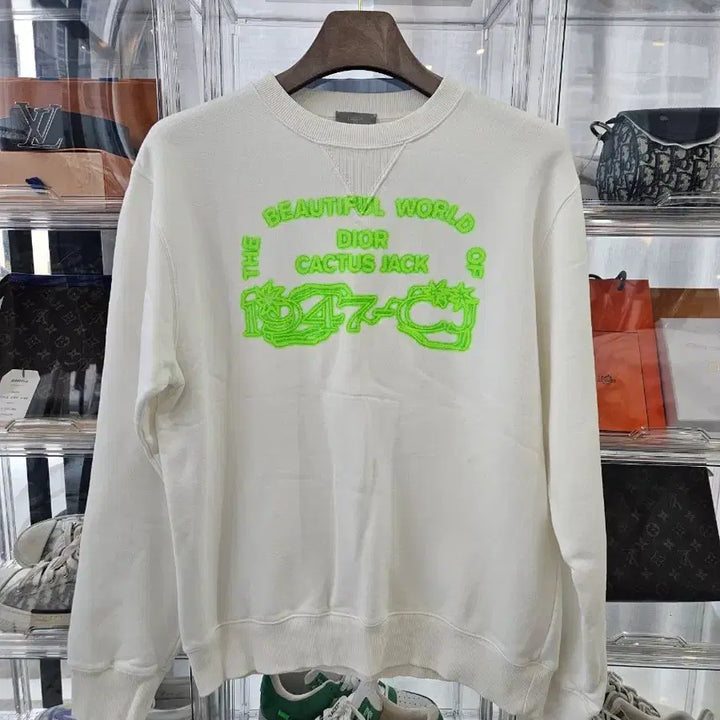 [BUNJANG] Dior Cactus Jack Collaboration Sweatshirt White Long Sleeve XL / [정품/새상품급/XL] 디올 캑터스잭 콜라보 맨투맨 화이트 긴팔티