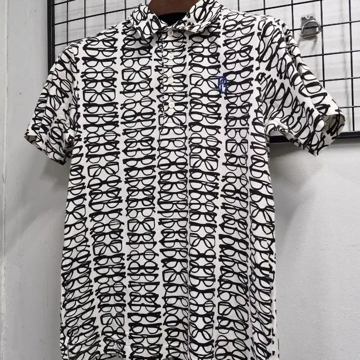 [BUNJANG] Pearly Gates Eyewear Pattern Collar Short Sleeve T-Shirt Size 100L / 100L 파리게이츠 안경 패턴 카라 반팔티.