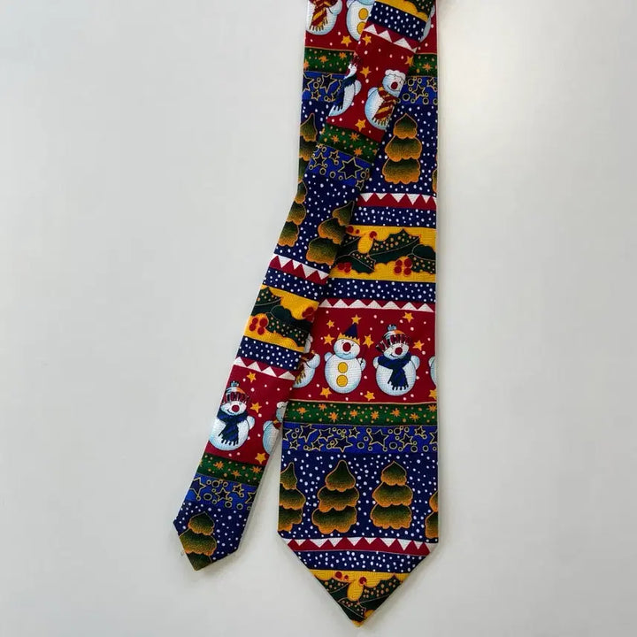 [BUNJANG] Havana Christmas Snowman Silk Necktie / havana 크리스마스 눈사람 넥타이