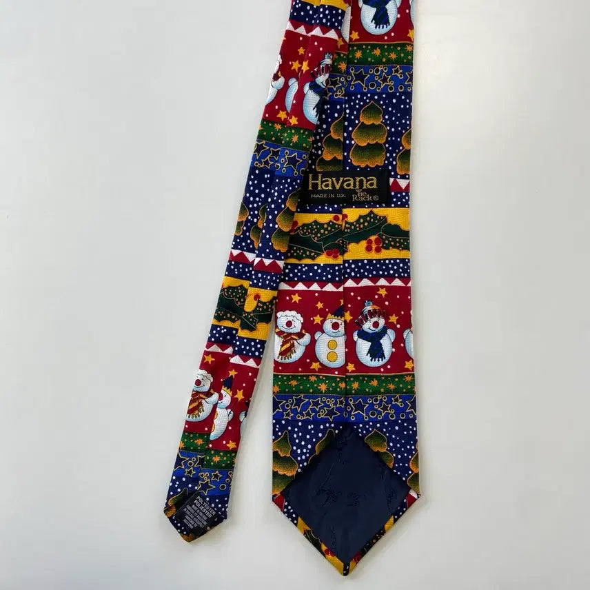 [BUNJANG] Havana Christmas Snowman Silk Necktie / havana 크리스마스 눈사람 넥타이