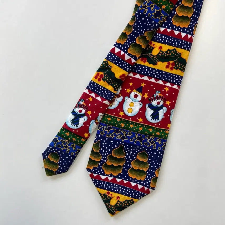 [BUNJANG] Havana Christmas Snowman Silk Necktie / havana 크리스마스 눈사람 넥타이