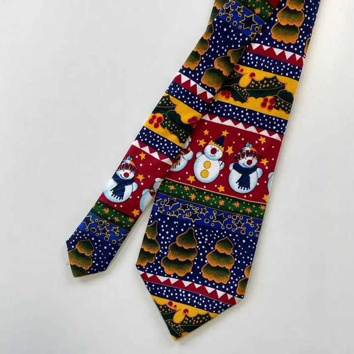 [BUNJANG] Havana Christmas Snowman Silk Necktie / havana 크리스마스 눈사람 넥타이