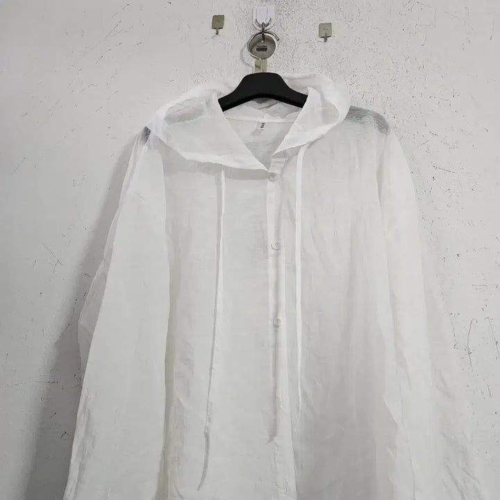 [BUNJANG] White Hooded Shirt / 화이트 후드 셔츠 남방