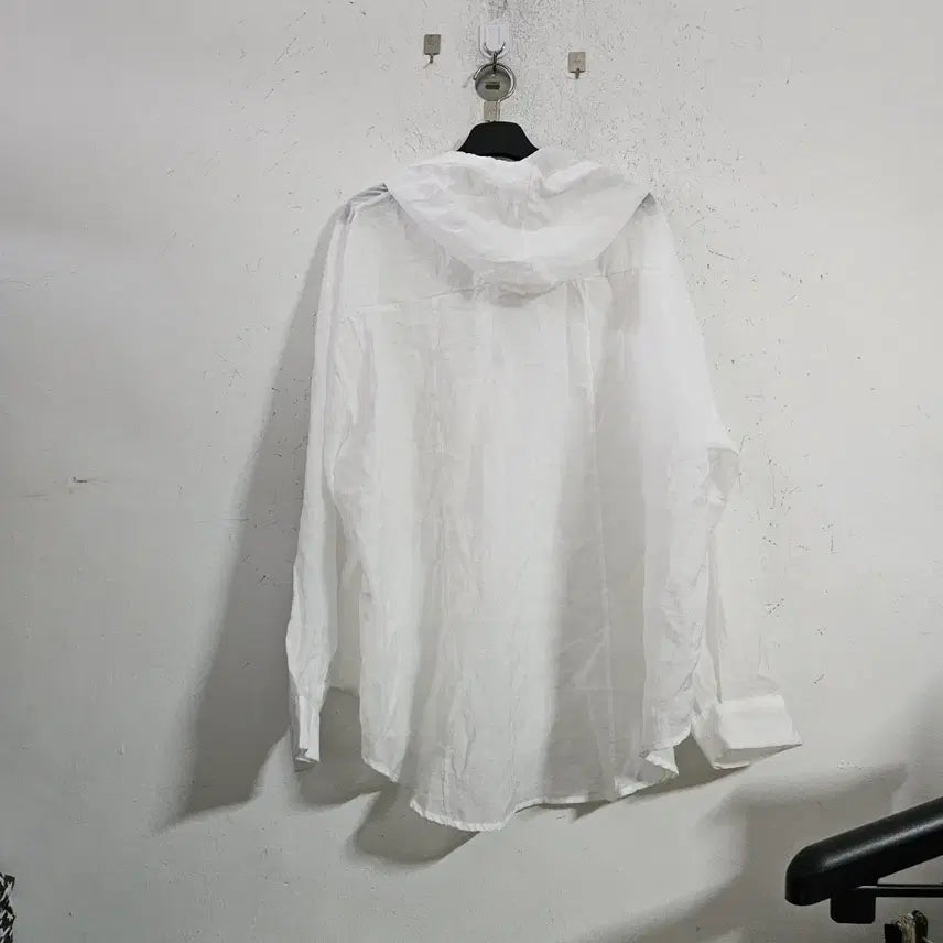 [BUNJANG] White Hooded Shirt / 화이트 후드 셔츠 남방