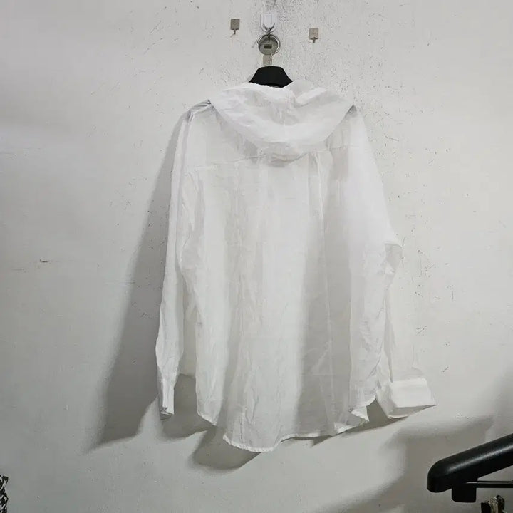 [BUNJANG] White Hooded Shirt / 화이트 후드 셔츠 남방