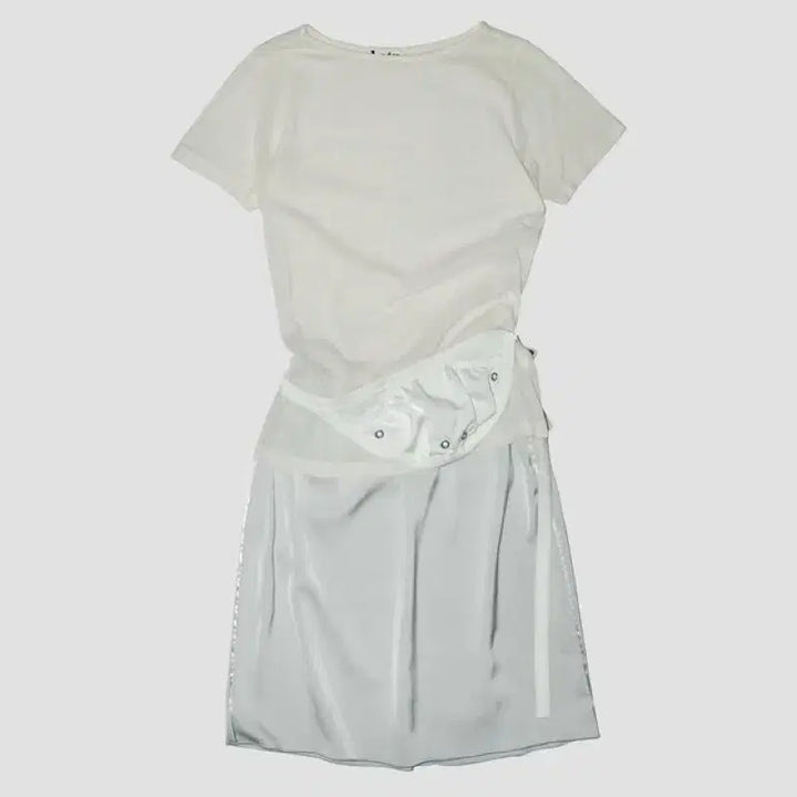 [BUNJANG] Lotu Satin Belt Bag - Ivory White / Lotu 새틴 벨트백 아이보리 화이트