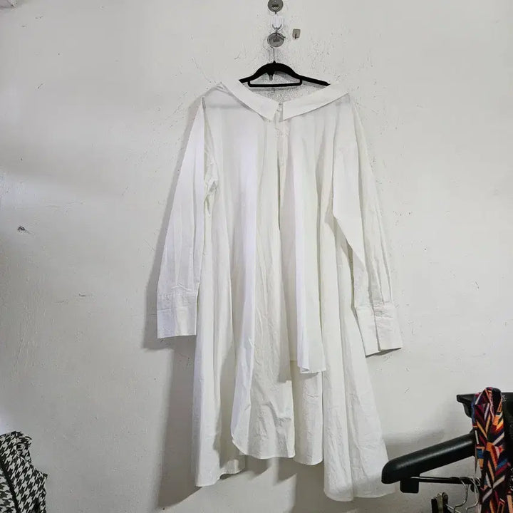 [BUNJANG] White Long Shirt Dress / 화이트 셔츠 롱 원피스 스타일