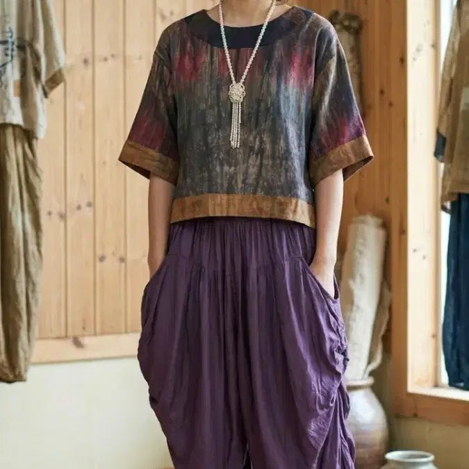 [SOLD OUT] * 천연염색 인견 블라우스 (새상품)*