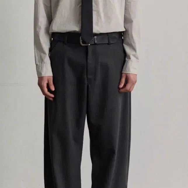 [BUNJANG] ASPES FW Wide Slacks Charcoal M / 애습 FW 와이드 슬랙스 챠콜 M