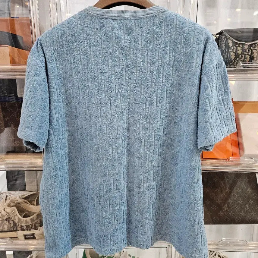 [BUNJANG] Dior Oblique Terry T-Shirt Blue XL / [정품/신형/XL사이즈] 디올 오블리크 테리 반팔티셔츠 블루 하늘색