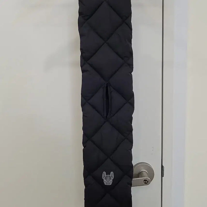 [BUNJANG] Life Work Black Diamond Quilting Logo Patch Padded Muffler / 라이프워크 블랙 다이아몬드 퀼팅 로고패치 패디드 패딩 머플러