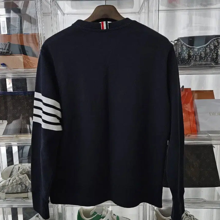 [BUNJANG] Thom Browne Diagonal Stripe Navy Sweatshirt / [정품/새상품급/5사이즈] 톰브라운 사선완장 네이비 맨투맨 긴팔티셔츠