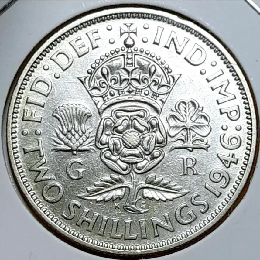 [BUNJANG] 1946 United Kingdom 2 Shillings Silver Coin / [은화] 영국 1946년 2실링.외국주화 주화 화폐 동전