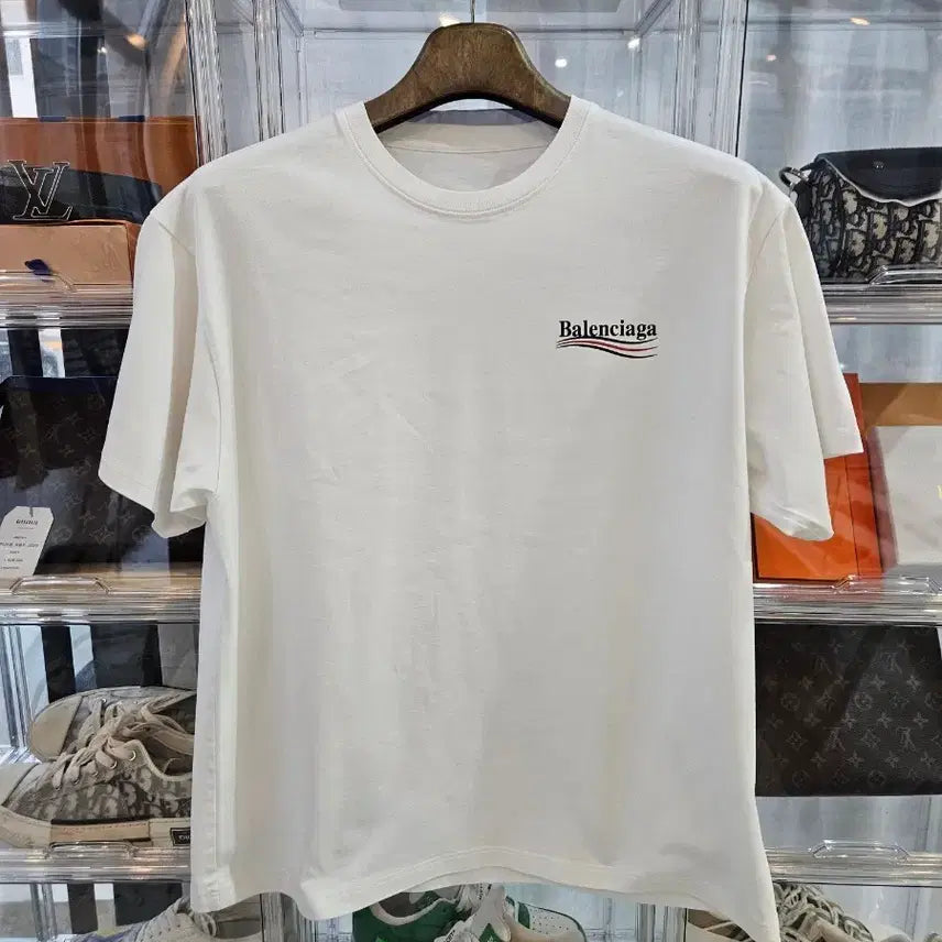 [BUNJANG] Balenciaga Wave Logo Short Sleeve T-Shirt White / [정품/새상품급/화이트] 발렌시아가 웨이브로고 반팔티셔츠 화이트 흰색