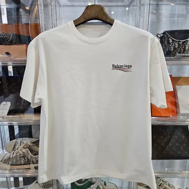 [BUNJANG] Balenciaga Wave Logo Short Sleeve T-Shirt White / [정품/새상품급/화이트] 발렌시아가 웨이브로고 반팔티셔츠 화이트 흰색