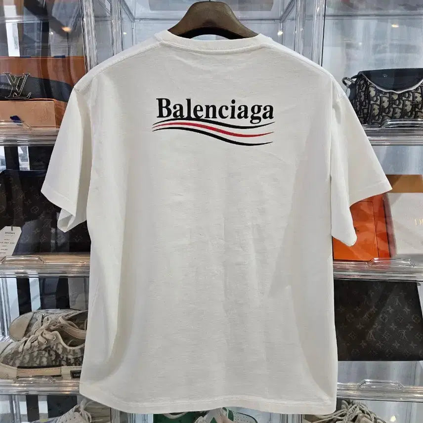 [BUNJANG] Balenciaga Wave Logo Short Sleeve T-Shirt White / [정품/새상품급/화이트] 발렌시아가 웨이브로고 반팔티셔츠 화이트 흰색