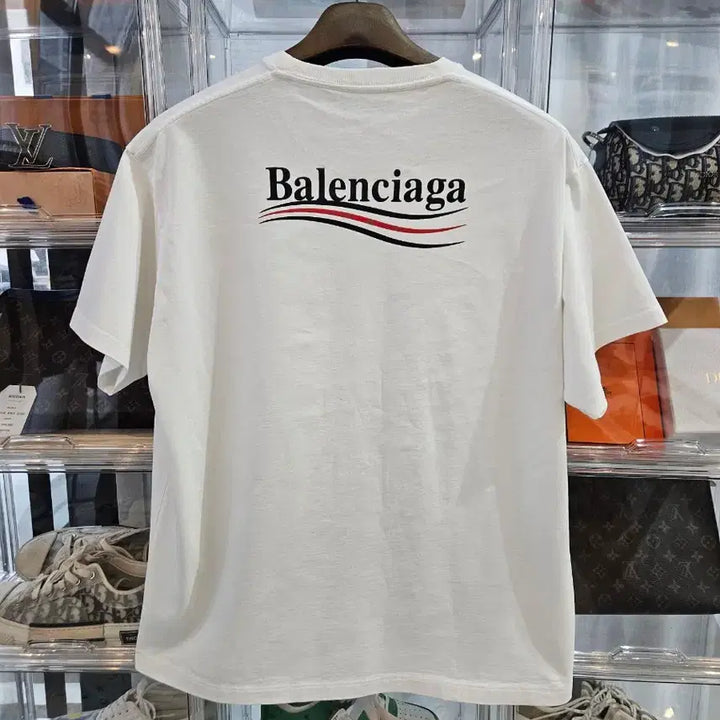 [BUNJANG] Balenciaga Wave Logo Short Sleeve T-Shirt White / [정품/새상품급/화이트] 발렌시아가 웨이브로고 반팔티셔츠 화이트 흰색