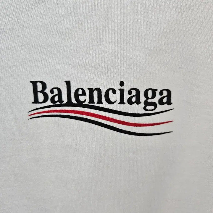 [BUNJANG] Balenciaga Wave Logo Short Sleeve T-Shirt White / [정품/새상품급/화이트] 발렌시아가 웨이브로고 반팔티셔츠 화이트 흰색