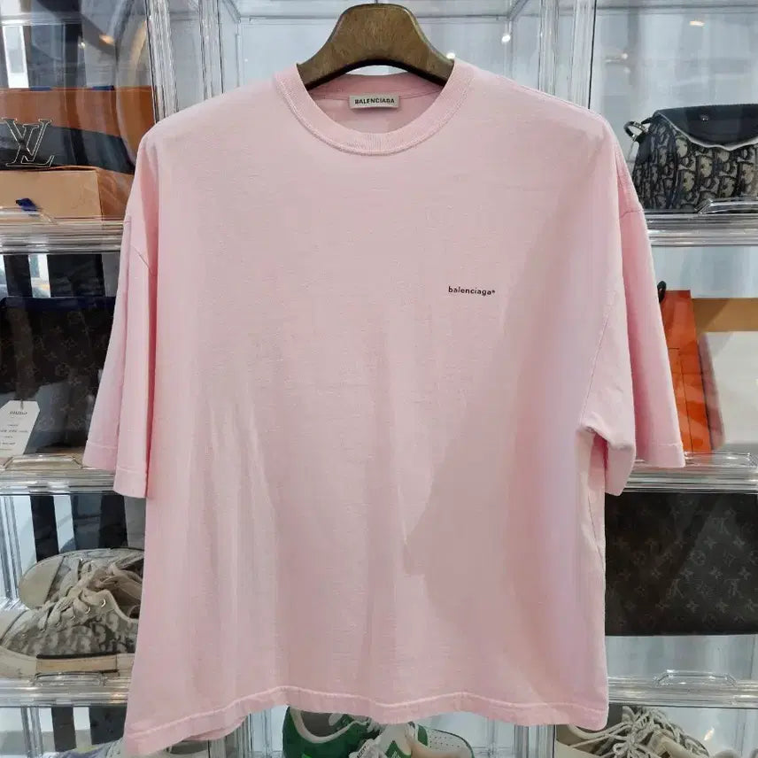 [BUNJANG] Balenciaga Small Logo T-Shirt Pink L / [정품/새상품급/L사이즈] 발렌시아가 스몰로고 반팔티셔츠 핑크