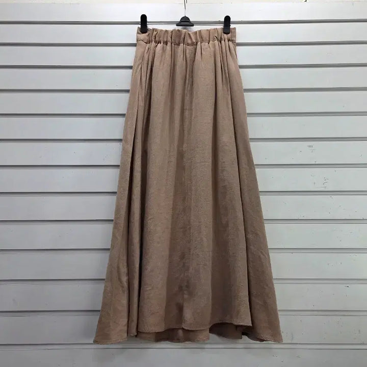 [BUNJANG] Beige Button Detail Banding Long Skirt / 베이지 단추장식 밴딩 롱스커트 55/보물찾기천사