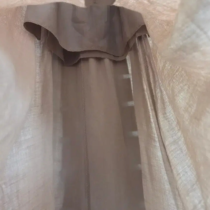 [BUNJANG] Beige Button Detail Banding Long Skirt / 베이지 단추장식 밴딩 롱스커트 55/보물찾기천사