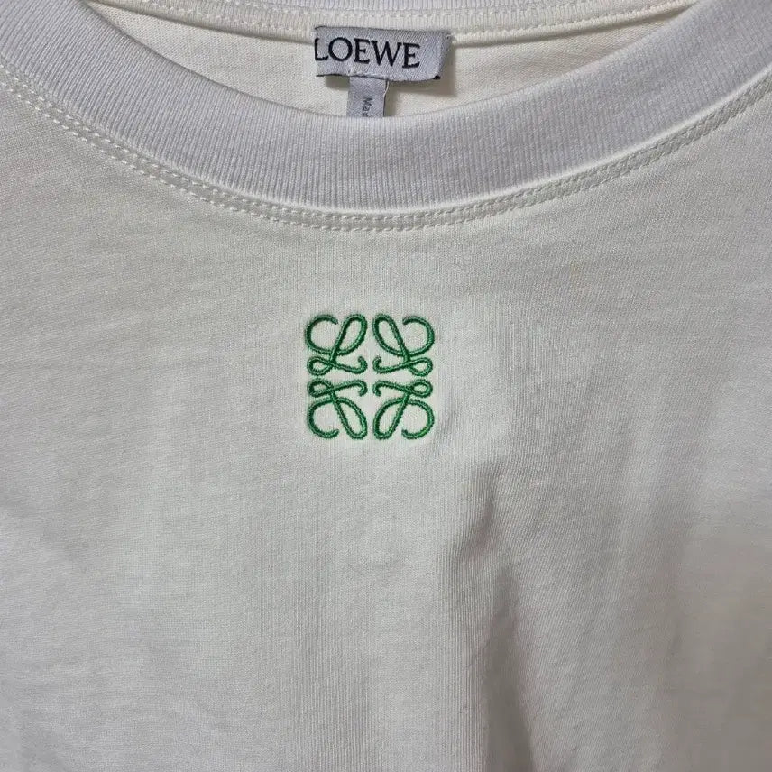 [BUNJANG] Loewe Cropped Short Sleeve T-Shirt White / 로에베 크롭 반팔 티셔츠 화이트