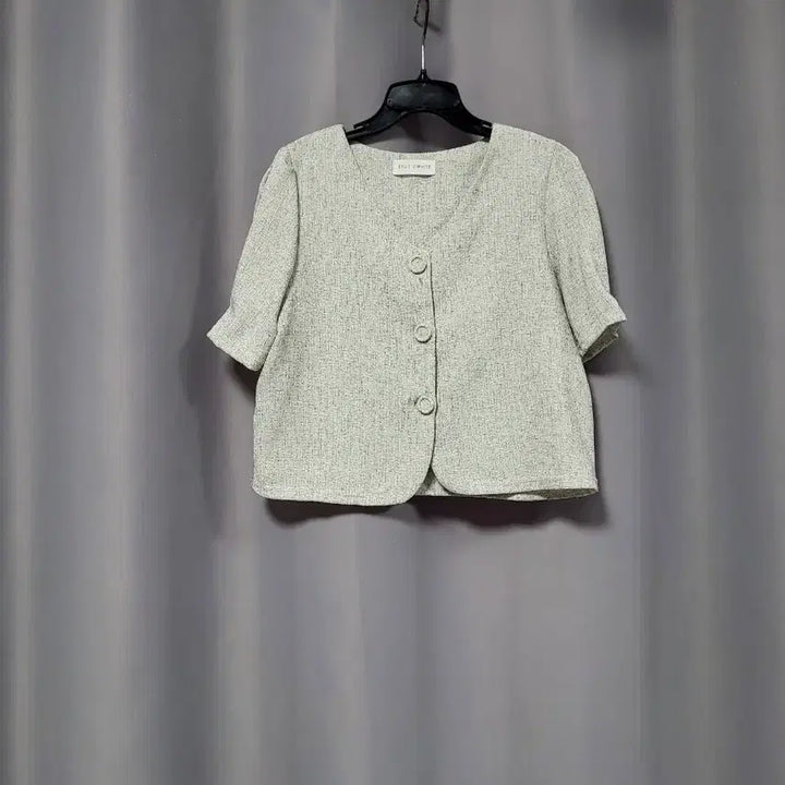 [BUNJANG] STUDIO WHITE Tweed Short Sleeve Jacket / STUDIO WHITE 트위드 반팔 자켓